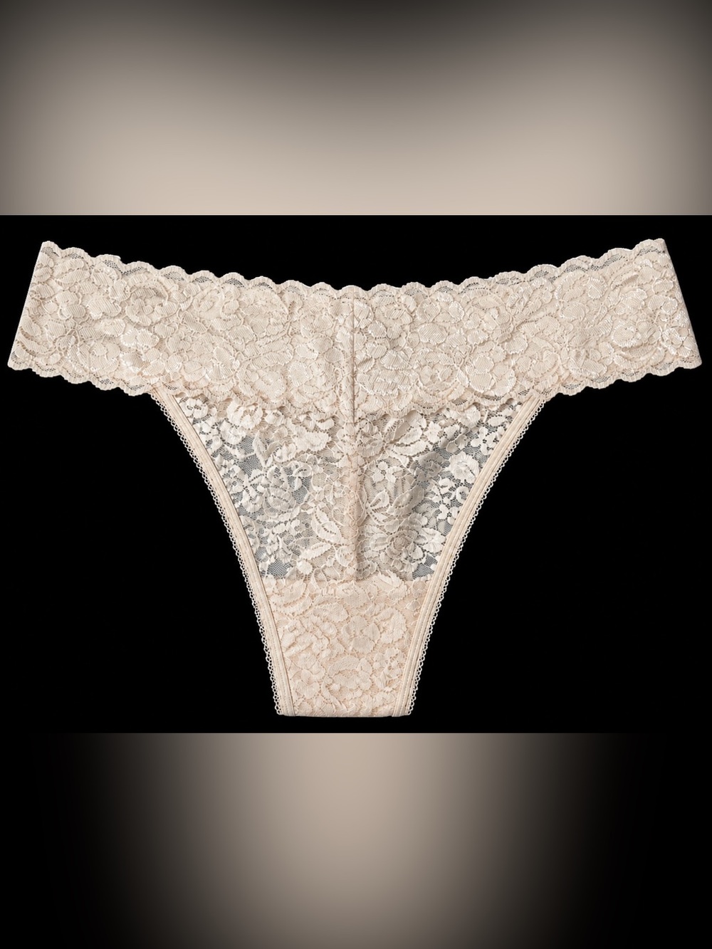 INC International Concepts Women's Lace Thong - Almond Latte NWOT
